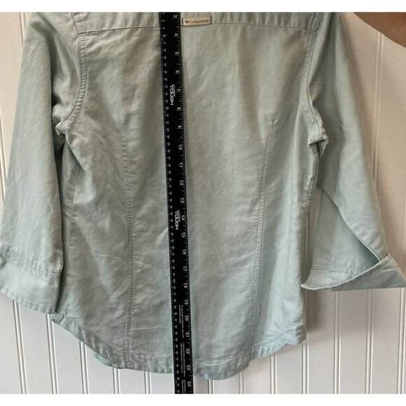 Columbia Sportswear Co. Women’s Cotton Ramie Mint Green Button Down Shirt Size S - Picture 11 of 12